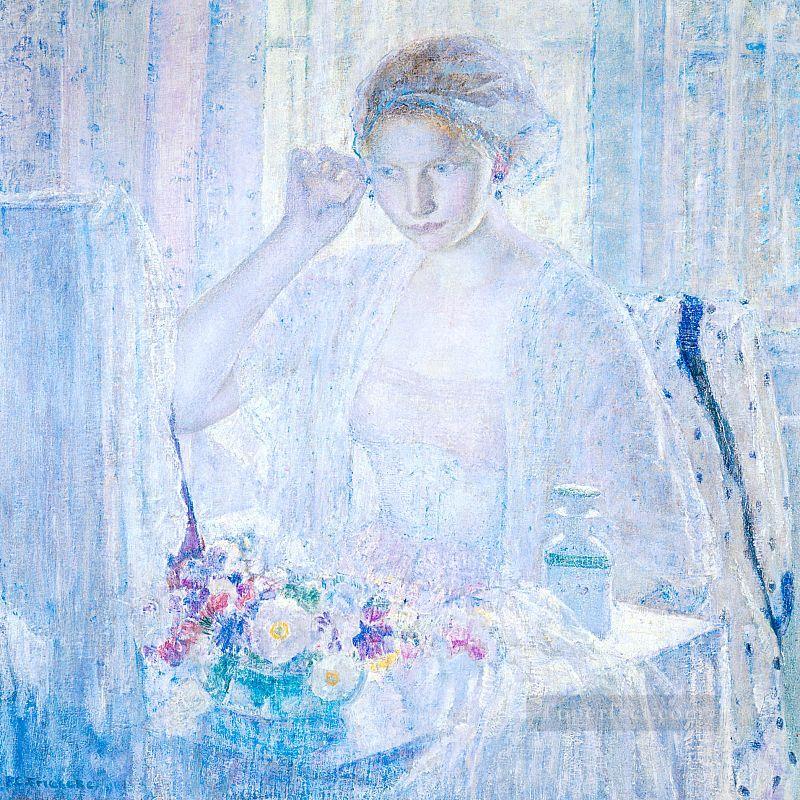 Girl with Earrings Impressionist women Frederick Carl Frieseke Oil Paintings